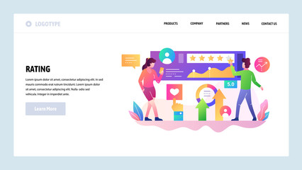 Wall Mural - vector web site design template. customer review and rating, client satisfaction management, custome