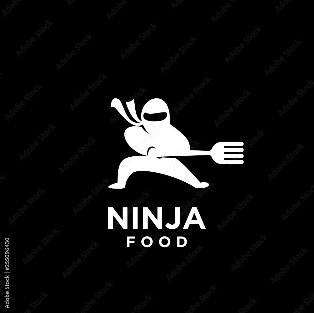 ninja food logo icon designs vector illustration template Stock Vector ...