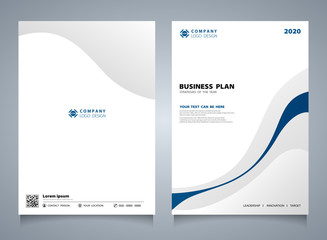 Wall Mural - abstract blue line color modern brochure template. you can use for corporate layout, cover design ba