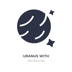 Wall Mural - uranus with satellite icon on white background. simple element illustration from astronomy concept.