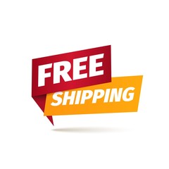 Wall Mural - Free shipping isolated vector icon. Delivery service pointer. Sticker of cargo services