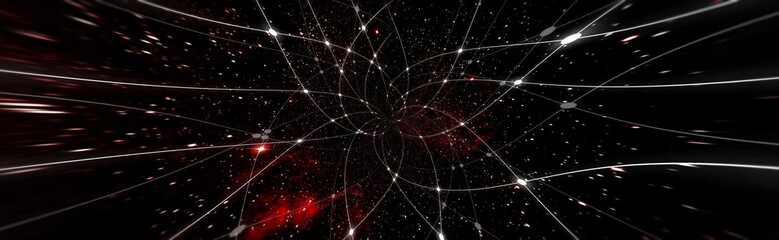 Wall Mural - line and dot pattern and colorful space background. elements of this image furnished by nasa.