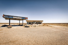 Abandoned Gas Station In The Desert