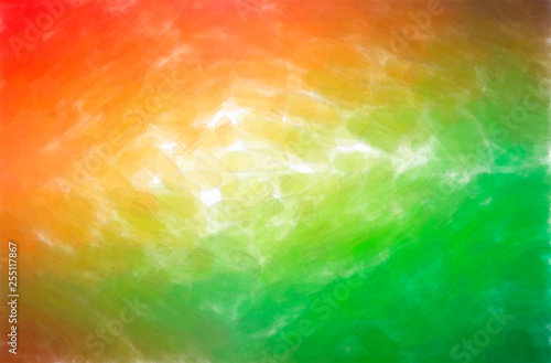 Abstract illustration of green, orange Watercolor with low coverage background