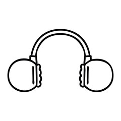 line drawing cartoon retro headphone