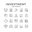 Set line icons of investment