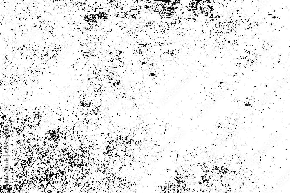 Black and white grunge urban texture vector with copy space. Abstract illustration surface dust and rough dirty wall background with empty template. Distress and grunge effect concept. Vector EPS10. - obrazy, fototapety, plakaty 