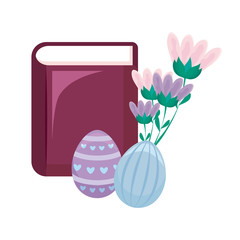 Sticker - bible with eggs of easter and flowers