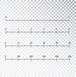 Rulers vector. Measuring tool. Centimeters and inches measuring scale cm metrics indicator. Scale for a ruler in inches and centimeters. Measuring scales.