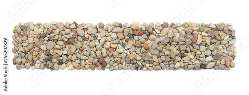 Fotografía Ground stones frame isolated on white background