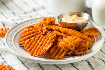 Homemade Sweet Potatoe Waffle Fries