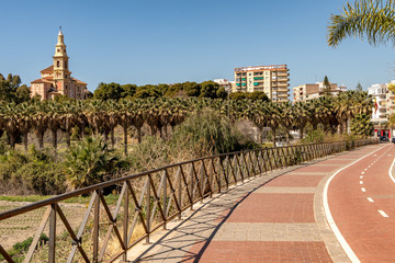 Canvas Print - View of Virgen de la Cabeza sanctuary and public park in Motril, Granada, Spain.