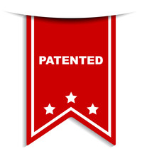 Red Vector Banner Patented