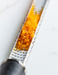 orange zest on grater