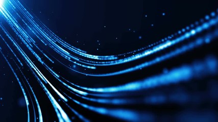 Wall Mural - blue futuristic stream. digital data flow. creative abstract background. dynamic pattern with power 