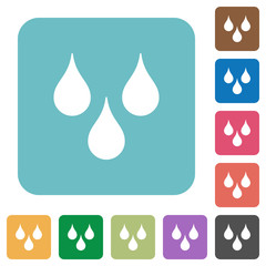 Sticker - Water drops rounded square flat icons