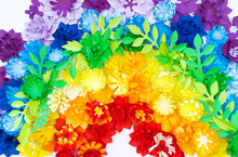 Paper Craft Flower Rainbow Color. Tolerance Of People.