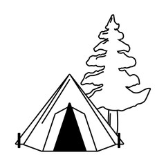 Poster - camping tent tree