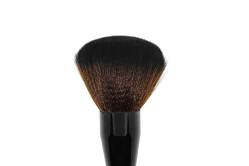 Black makeup with brown shade brush isolated on white background surface