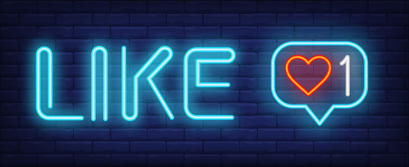 Like neon text with heart sign