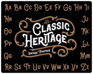 Wall Mural - Vintage font set named 