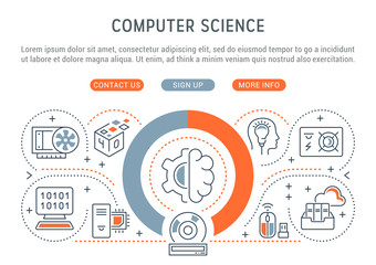Vector Banner of the Computer Science.