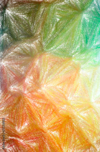 Abstract illustration of brown, green, orange, yellow Wax Crayon with low cov...