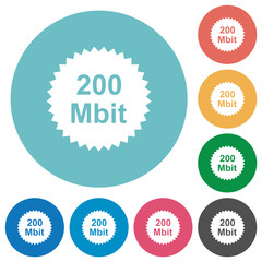 Wall Mural - 200 mbit guarantee sticker flat round icons