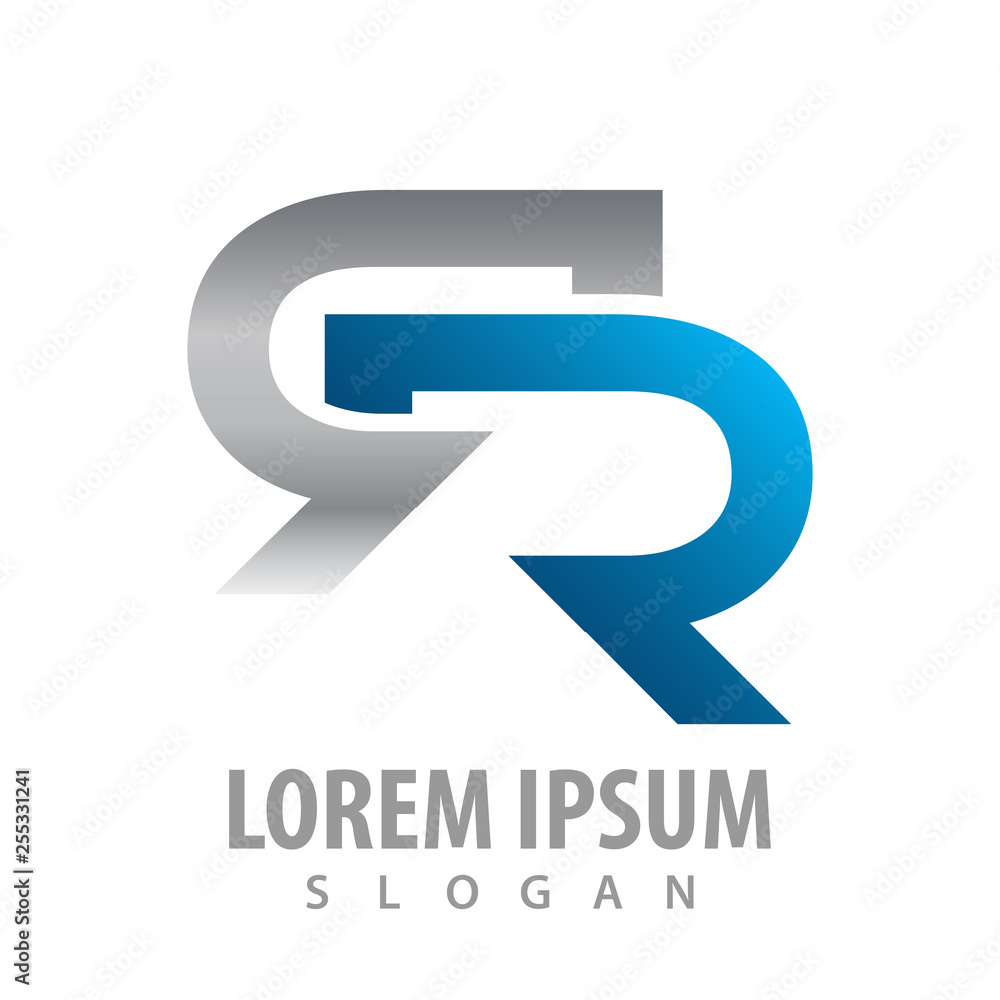 Mirror letter R concept design. Symbol graphic template element vector