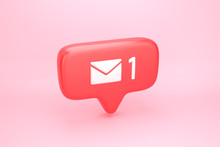 One Message Social Media Notification With Letter Icon