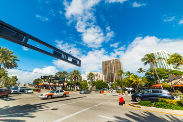 Wall Mural - Traffic on a crossroad in Fort Lauderdale