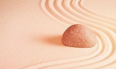 Wall Mural - Zen stone in the sand on Background