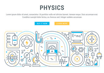 Wall Mural - vector banner of the physics.