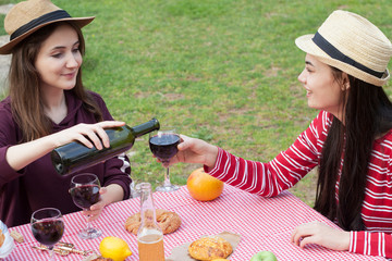 women friends at picnic outdoor