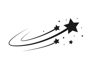 star silhouette of the falling of comets, meteorites, asteroids, the sparks of fireworks. vector des