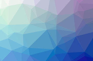 Illustration of abstract low poly blue horizontal background.