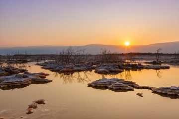 Sticker - Totes Meer Israel Sonnenaufgang morgens Wasser Landschaft Natur