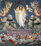 Fototapeta  - Resurrection, fresco by Niccolo di Pietro Gerini, Sacristy in Basilica di Santa Croce (Basilica of the Holy Cross) in Florence, Italy