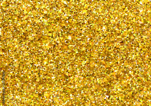 Abstract Golden Polygonal Textured Background - Triangular Mesh Pattern in Go...