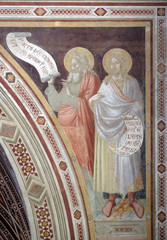  Saints, fresco in Basilica of Santa Croce (Basilica of the Holy Cross) in Florence, Italy