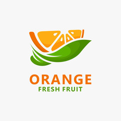 Wall Mural - Orange fruit logo design