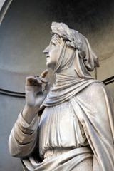 Francesco Petrarca in the Niches of the Uffizi Colonnade. The first half of the 19th Century they were occupied by 28 statues of famous people in Florence, Italy