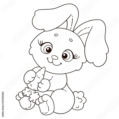 cute little bunny coloring book page for children  buy
