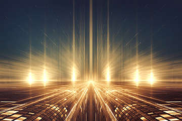 Wall Mural - abstract fractal futuristic alien landscape or intergalactic highway