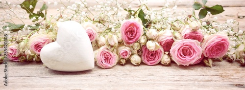 Blumenstrauß Rosen Hintergrund Panorama