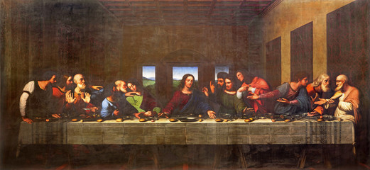 Papier Peint - TURIN, ITALY - MARCH 13, 2017: The painting of Last Supper in Duomo after Leonardo da Vinci by Vercellese Luigi Cagna (1836).