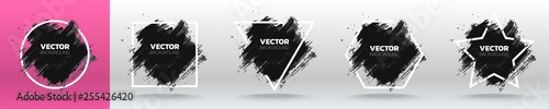 Fotografía Set of Black grunge abstract background template