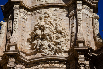 Wall Mural - Facade of the Metropolitan Cathedral Basilica of the Assumption of Our Lady of Valencia (Iglesia Catedral-Basílica Metropolitana de la Asunción de Nuestra Senora de Valencia). Valencia, Spain