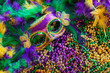 mardi gras mask, feathers and beads background
