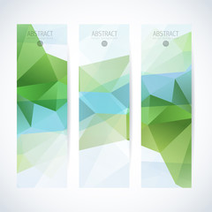 Vector banners set abstract triangle background